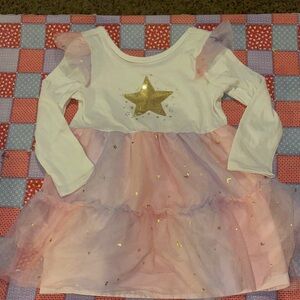 Cat & Jack Pink and White Starry Dress